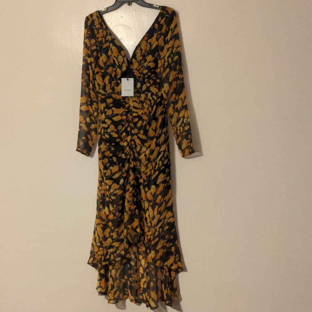 Sau lee michella dress black/yellow size 2